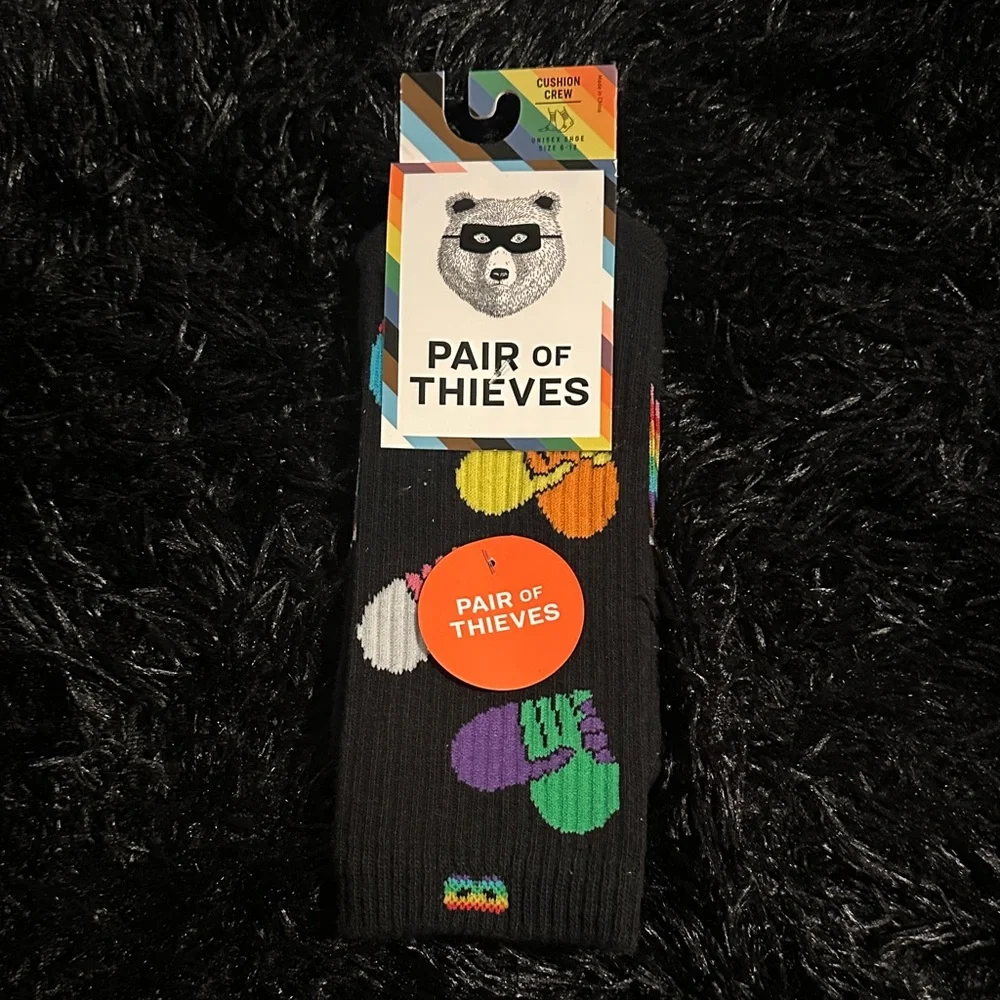 Pair of Thieves Black Multicolor Men's Socks - Picture 1 of 1